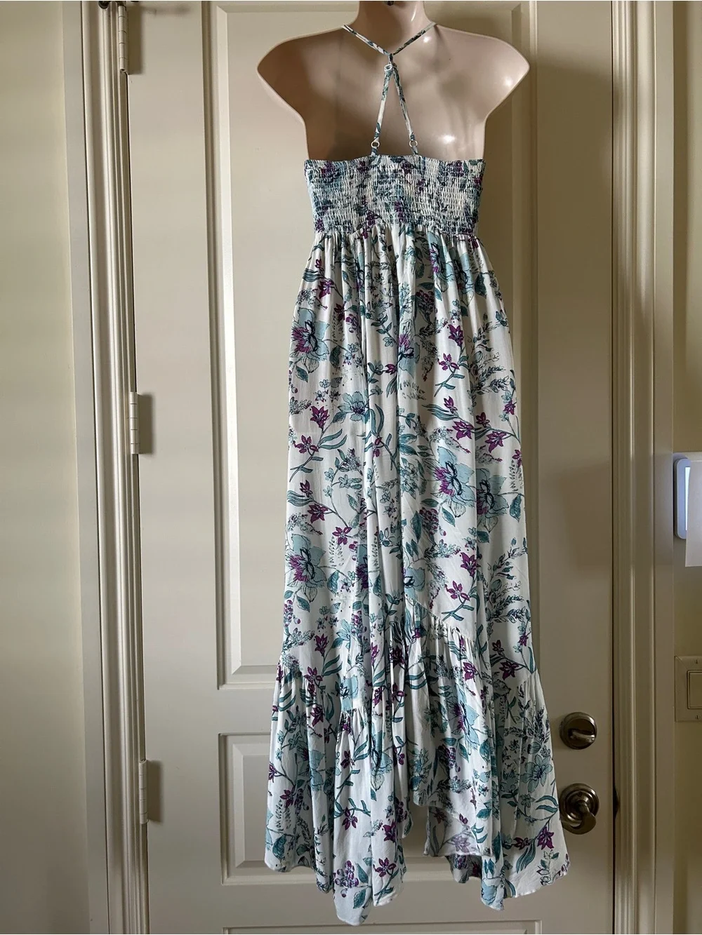 FREE PEOPLE Heat Wave Floral Combo Printed Pink Maxi Dress Size S, EUC